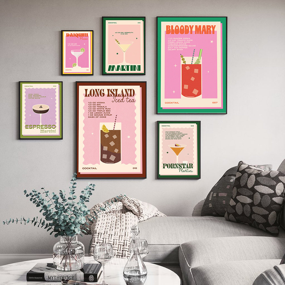 🍹 Cocktail Retro – Set di Stampe Vintage per Amanti dei Drink! 🎨✨